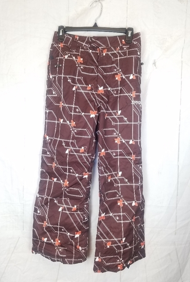 spyder brown printed ski pants